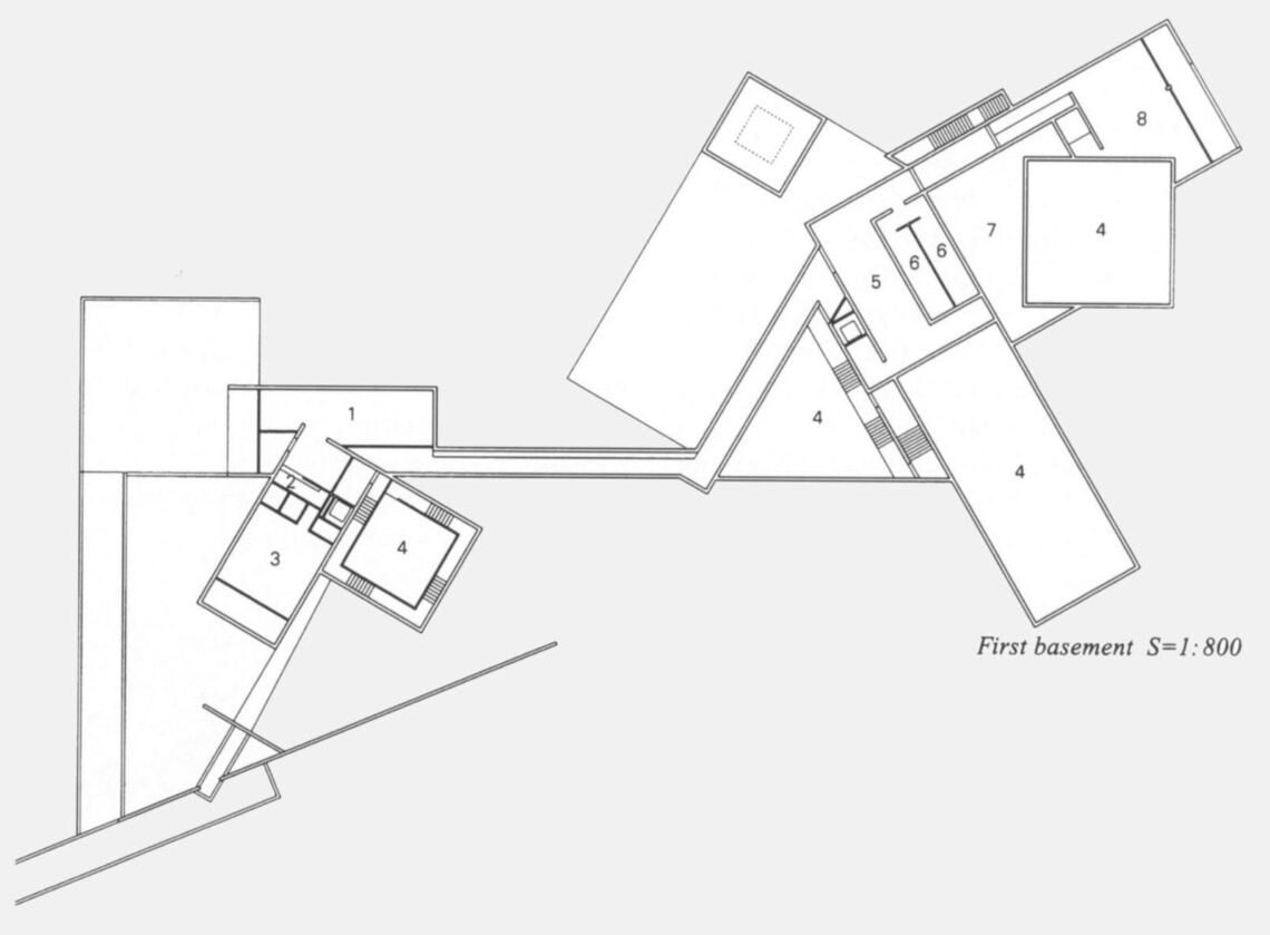 First basement plan, chichu art museum - tadao ando