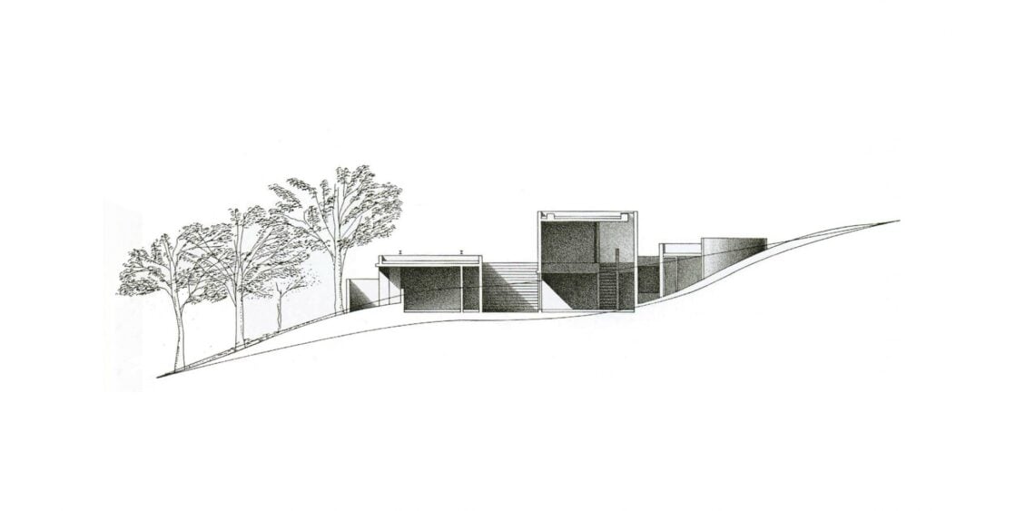Section, koshino house - tadao ando