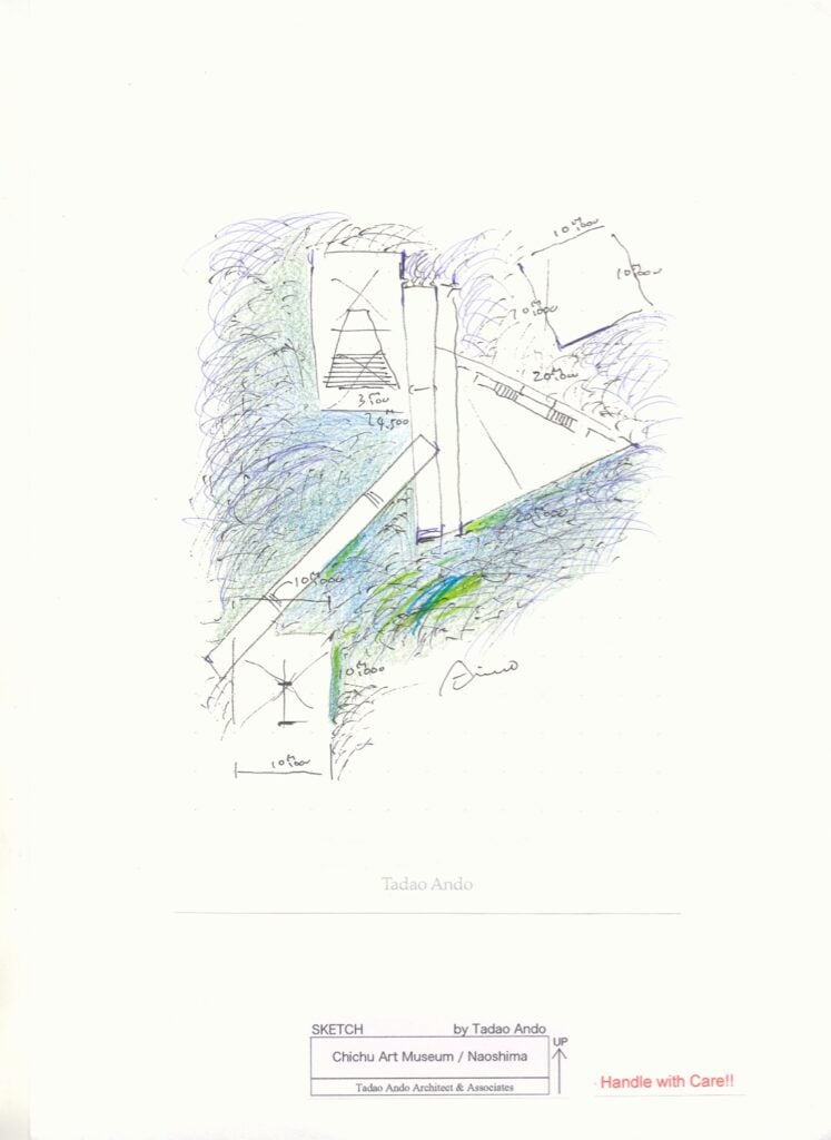 Sketch, chichu art museum - tadao ando